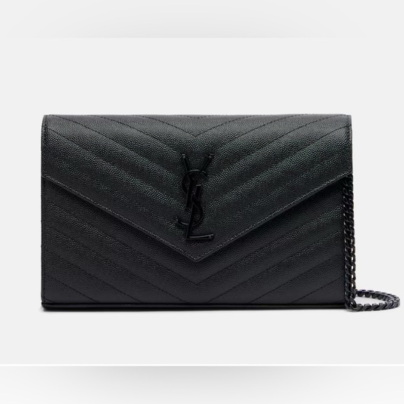 Yves Saint Laurent Handbags - Rare Black on Black Yves Saint Laurent Wallet-On-Chain Medium Black on Black 🖤